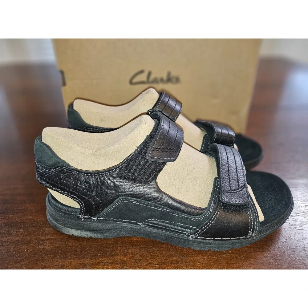 Clarks Nature Trek Black Nubuck‎ Leather Casual Sandal 59760 Men's 10 M